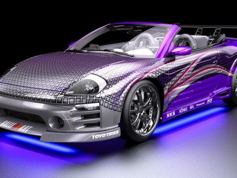 2 Fast 2 Furious Mitsubishi Eclipse Spyder GTS 3D Model