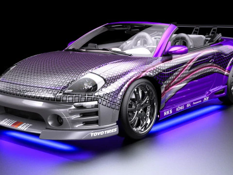 2 Форсаж 2 Mitsubishi Eclipse Spyder GTS 3D Модель