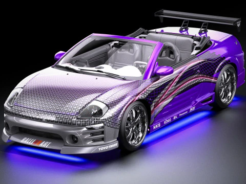 2 Fast 2 Furious Mitsubishi Eclipse Spyder GTS 3D Model