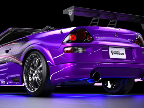 2 Fast 2 Furious Mitsubishi Eclipse Spyder GTS 3D Model