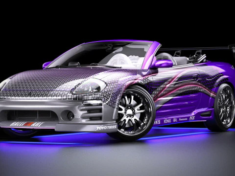 2 Fast 2 Furious Mitsubishi Eclipse Spyder GTS 3D Model