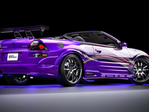 2 Fast 2 Furious Mitsubishi Eclipse Spyder GTS 3D Model