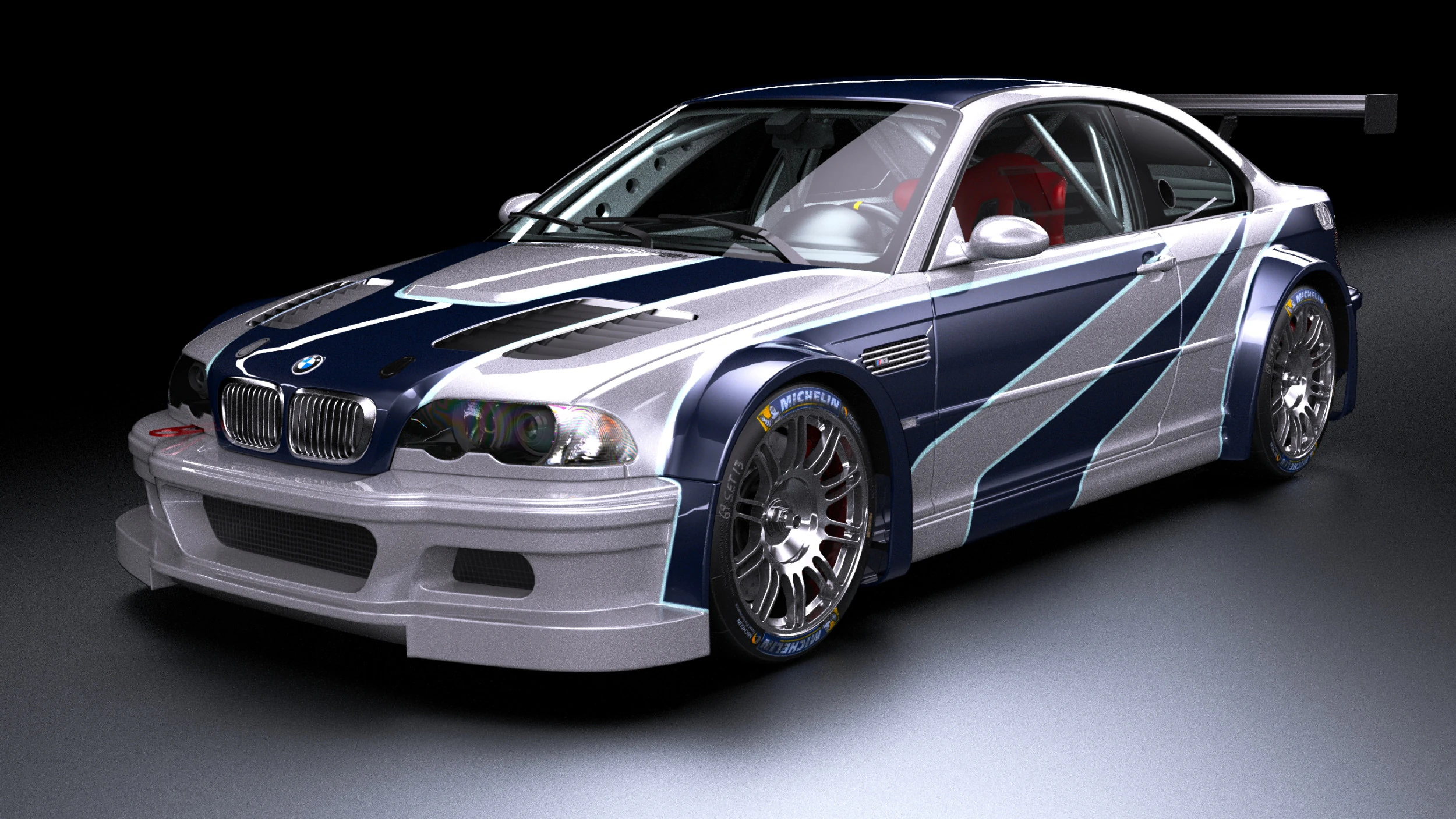 Razor E46 M3 GTR 3D Model .c4d .max .obj .3ds .fbx .stl .blend 