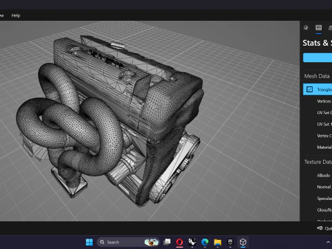 Honda K20 Spoon Sports Engine 3D Model