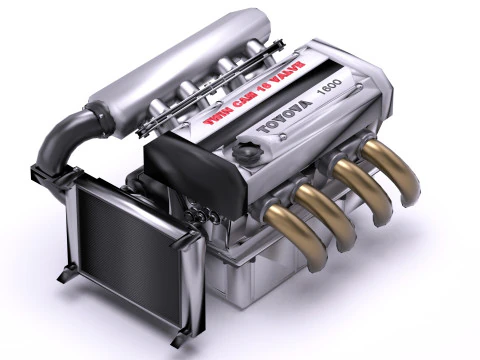 Toyota 4AGE DOHC 16 Valve Inline-4 Engine 3D Model