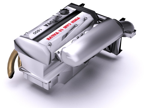 Toyota 4AGE DOHC 16 Valve Inline-4 Engine 3D Model
