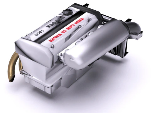 Toyota 4AGE DOHC 16 Valve Inline-4 Engine 3D Model