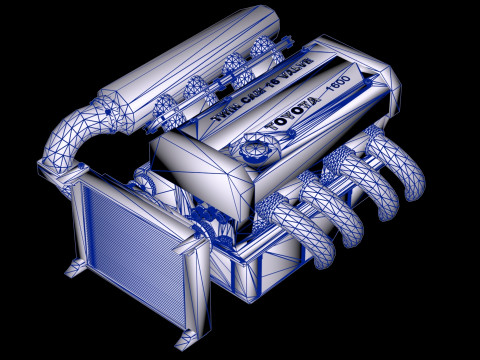 Toyota 4AGE DOHC 16 Valve Inline-4 Engine 3D Model