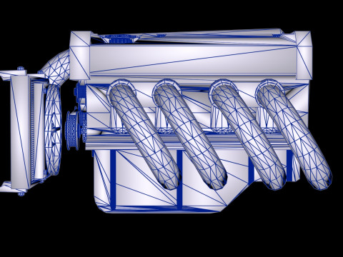 Toyota 4AGE DOHC 16 Valve Inline-4 Engine 3D Model