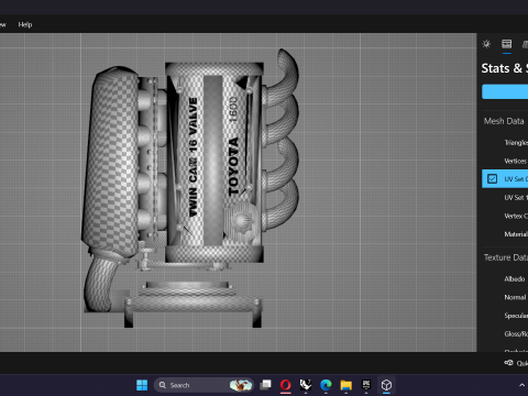 Toyota 4AGE DOHC 16 Valve Inline-4 Engine 3D Model