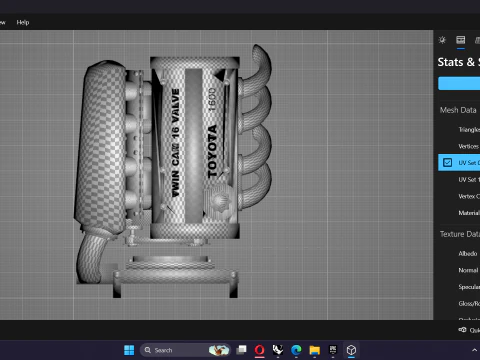 Toyota 4AGE DOHC 16 Valve Inline-4 Engine 3D Model
