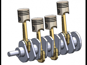 four cylinder engine Modello 3D