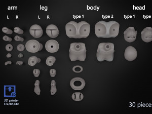 Asian lady doll 3D Printed BJD 3D-Druckmodell