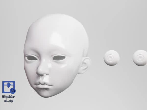 Testa di bambola BJD bambola 3D modello AT001 Modello di stampa 3D
