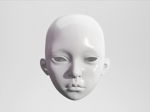 BJD doll 3D doll head model AT001 Modèles 3D en vedette