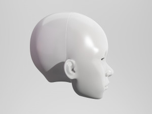 BJD doll 3D doll head model AT001 Modèles 3D en vedette