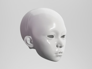 BJD doll 3D doll head model AT001 Modèles 3D en vedette