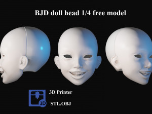 BJD doll 3D doll head model AT001 3D print Free model Free 3D print model 3D Print Model