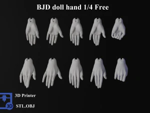 Lalka BJD Model dłoni lalki 3D AT001 Druk 3D Darmowy model za darmo Model do druku 3D