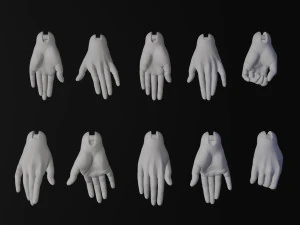 BJD doll 3D doll hand model AT001 3D print Free model Free 3D Print Model