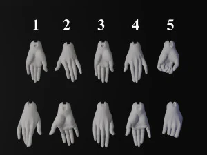 BJD doll 3D doll hand model AT001 3D print Free model Free 3D Print Model