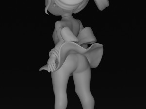 Chinese Girl Statue Wearing a Shaking Skirt 3D print model 3Dプリントモデル