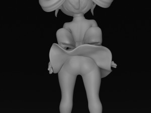 Chinese Girl Statue Wearing a Shaking Skirt 3D print model 3Dプリントモデル