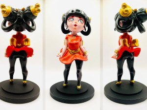 Chinese Girl Statue Wearing a Shaking Skirt 3D print model 3Dプリントモデル