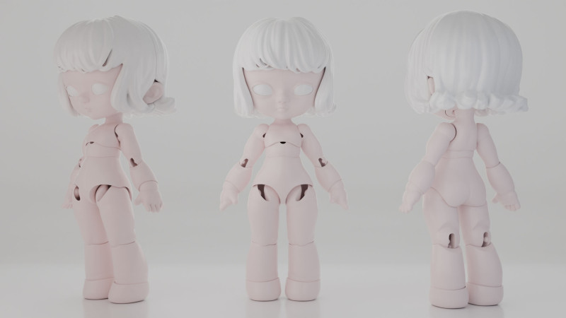 BJD Doll Girl Beta Ball Joint Doll 3D Printed Model 3D 打印模型 .c4d .max .obj .3ds .fbx .stl .blend