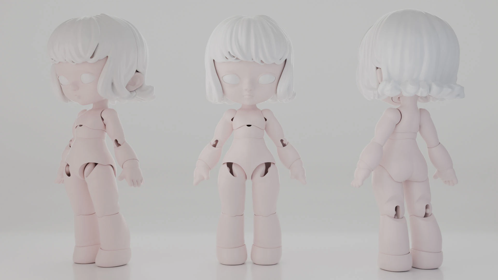 BJD Doll Girl Beta Ball Joint Doll 3D Printed Model 3D Print Model .c4d .max .obj .3ds .fbx .stl .blend 