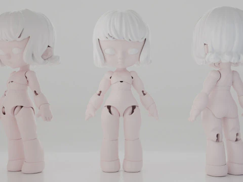 BJD Doll Girl Beta Ball Joint Doll 3D Printed Model 3D Print Model