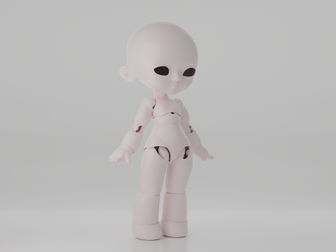 BJD Doll Girl Beta Ball Joint Doll 3D Printed Model 3D 打印模型