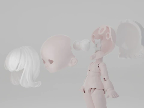 BJD Doll Girl Beta Ball Joint Doll 3D Printed Model 3D Print Model