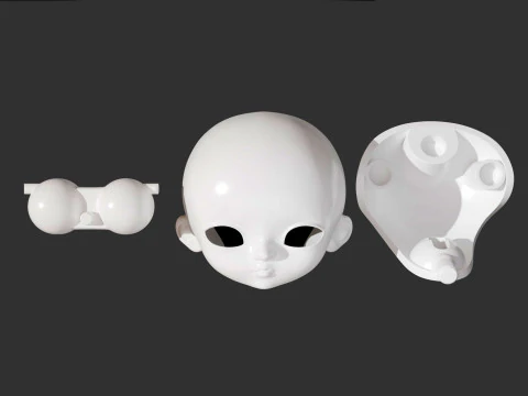 BJD 人形 3D 人形ヘッドモデル BETA002 3D プリントモデル 3D プリントモデル 3Dプリントモデル