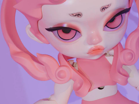 연꽃에서 태어난 아이 3D 프린트 모델 3D 모델