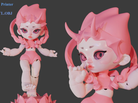 A child born from a lotus flower 3D print model 3D Model