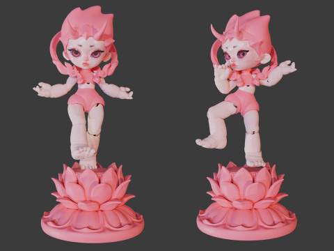A child born from a lotus flower 3D print model 3D Model