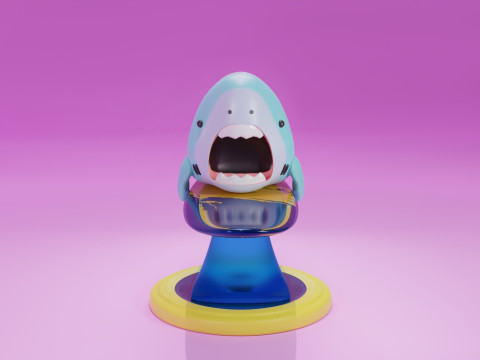 Shark playing serf free 3D Print Model