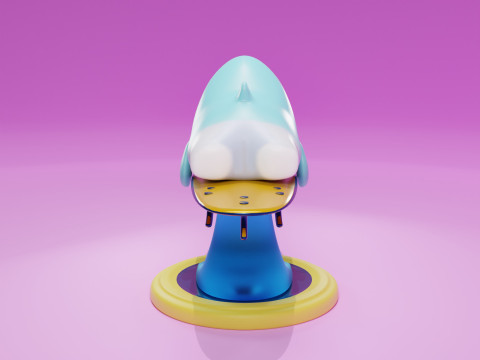 Shark playing serf free 3D Print Model