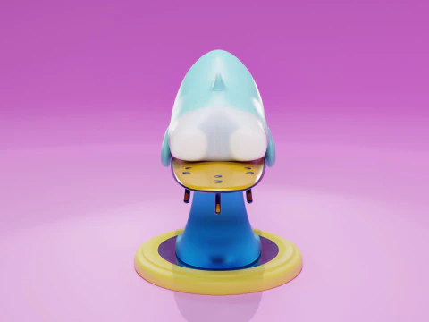 Shark playing serf free 3D Print Model