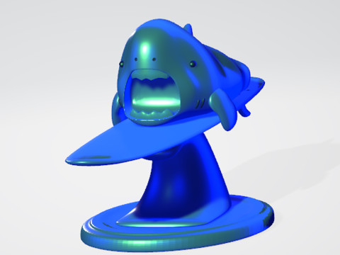 Shark playing serf free 3D Print Model