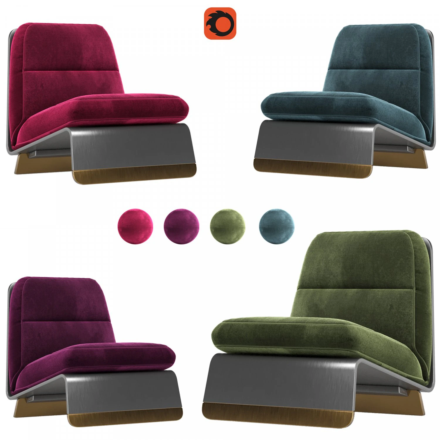 Chair baxter greta 3D Model .c4d .max .obj .3ds .fbx .stl .blend