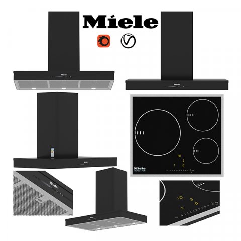 Miele black appliances 3D 모델 .c4d .max .obj .3ds .fbx .stl .blend 