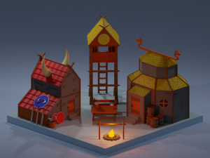 Viking village 3D Model