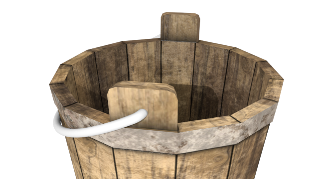 Bucket Wood 3D मॉडल .c4d .max .obj .3ds .fbx .stl .blend 