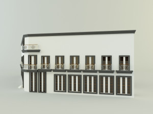 White hotel building model 3D Модель