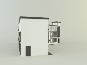White hotel building model 3D Модель