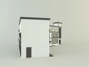 White hotel building model 3D Model