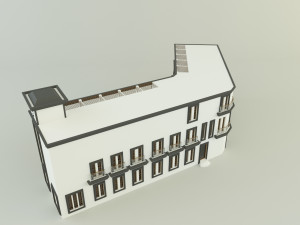 White hotel building model 3D Модель