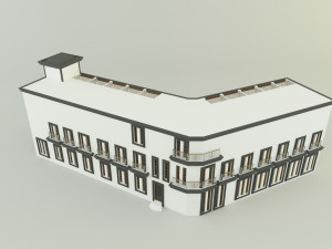 White hotel building model 3D Модель